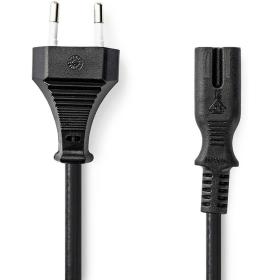 Nedis Power Cord Euro Male IEC-320-C7 Straight Nickled  2.00 M Plat PVC Black