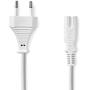 Nedis Power Cord Euro Male IEC-320-C7 Straight Nickled  2.00 M Plat PVC White