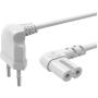 Hama Power Cord Aan Both Sides Angled Euro-Plug Double Groef/C7 5 M White