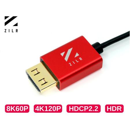 ZILR 8KP60 1m / 3.3FT Hyper Thin Ultra High Speed HDMI Secure Cable w/ Ethernet