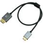 ZILR 4KP60 45CM/17.7 Mini Connector Hyper Thin High Speed HDMI Secure Cable