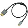 ZILR 4KP60 45CM/17.7 Micro Connector Hyper Thin High Speed HDMI Secure Cable