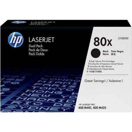 HP 80XD Cartridge Black HC 2-pack CF280XD