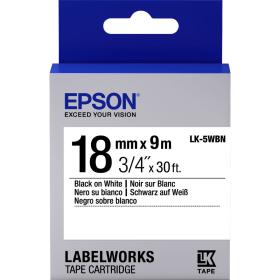 Epson LK5WBN Standard Black On White Tape 18mm - 9m