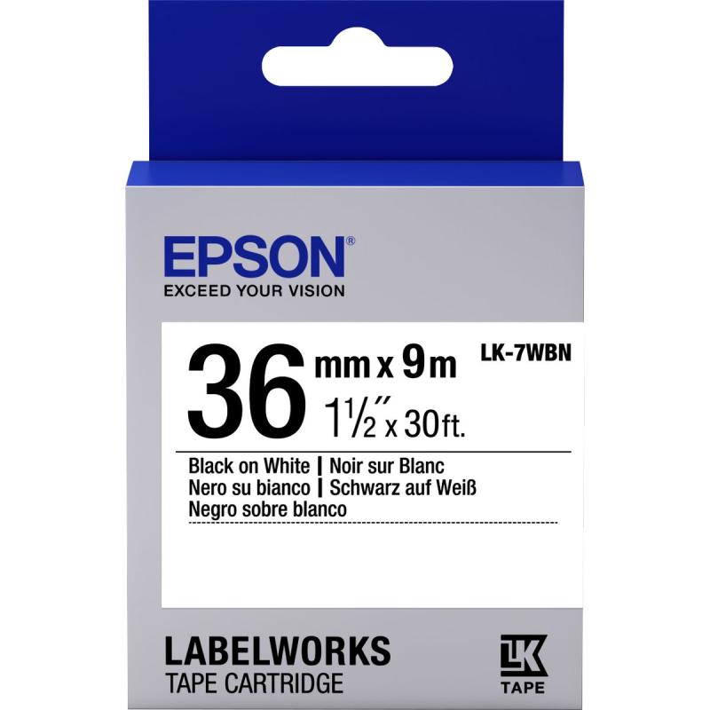 Epson LK-7WBN Label Cartridge Standard Black / White 36mm (9