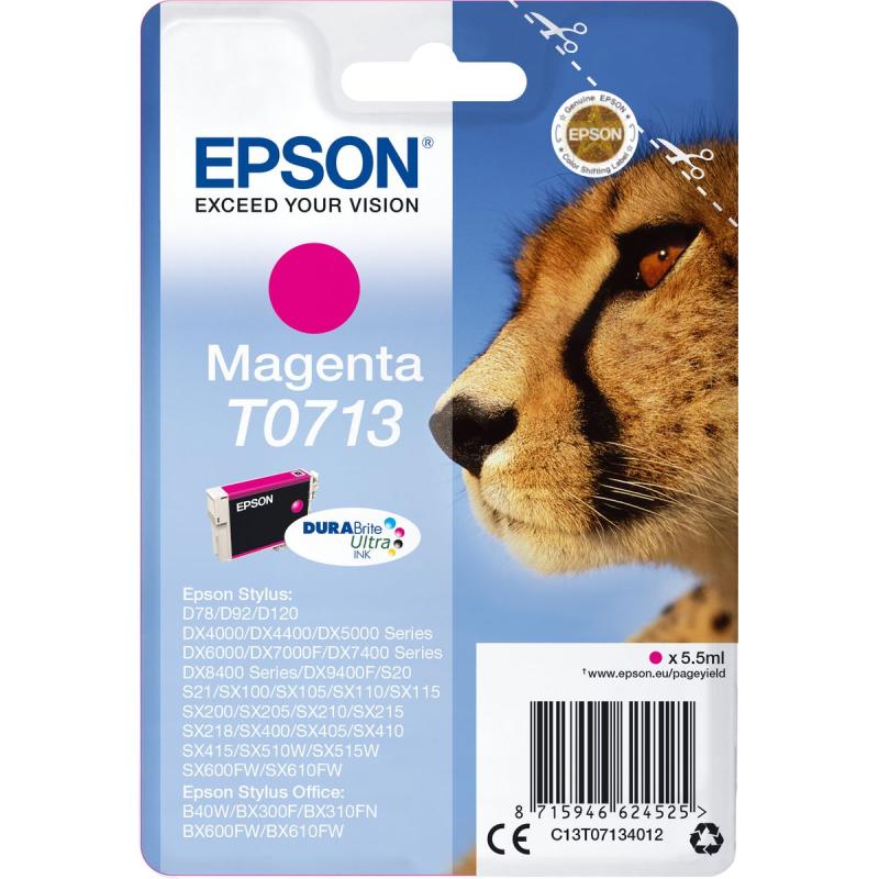 Epson T0713 Ink Cartridge Magenta Standard Capacity 5.5ml 1