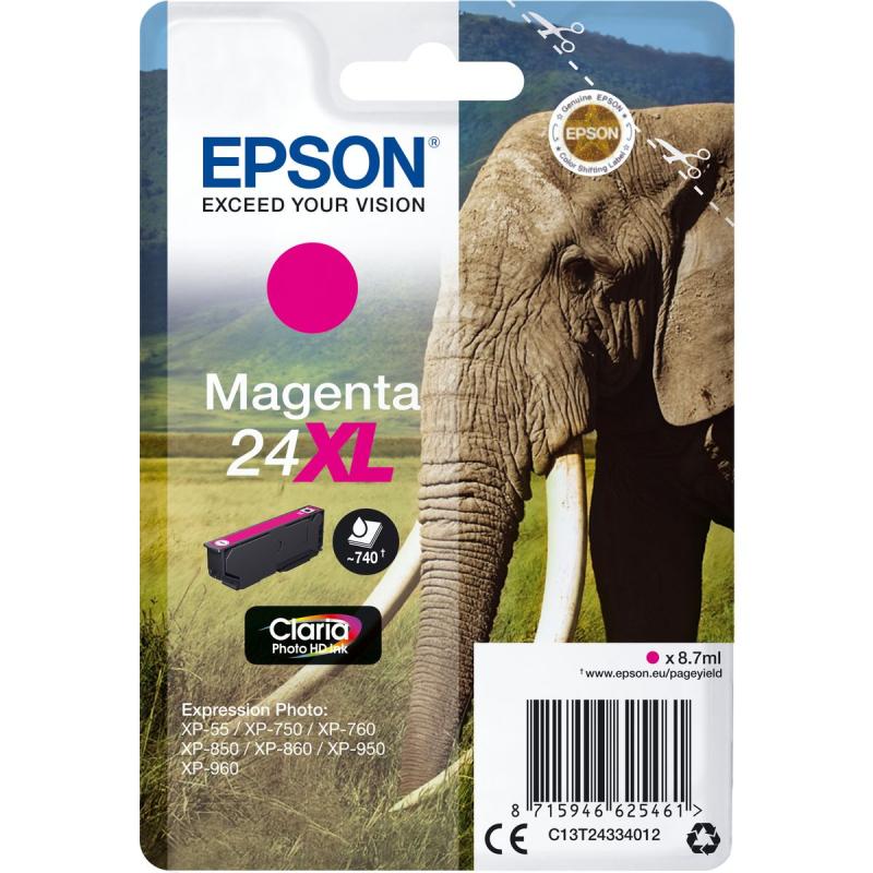 Epson 24XL Ink Cartridge Magenta High Capacity 8.7ml 740 Pag