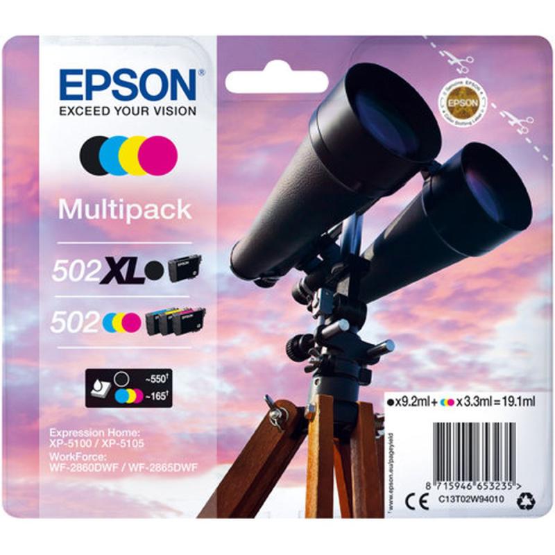 Epson Multipack 4-COLOURS 502 XL Black/Std CMY C13T02W94010