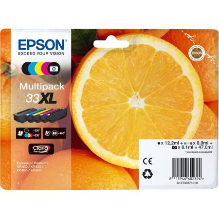 Epson 33XL Multipack Claria Premium w/ Alarm - Oranges