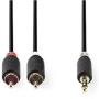 Nedis Stereo Audio Cable 3.5mm M - 2X RCA M 0.5m GY