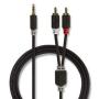 Nedis Stereo Audio Cable 3.5mm M - 2X RCA M 3.0m GY