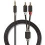 Nedis Stereo Audio Cable 3.5mm M - 2X RCA M 5.0m GY