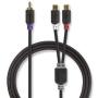 Nedis Subwoofer Cable RCA M - 2X RCA F 0.2m GY