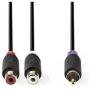 Nedis Subwoofer Cable RCA M - 2X RCA F 0.2m GY