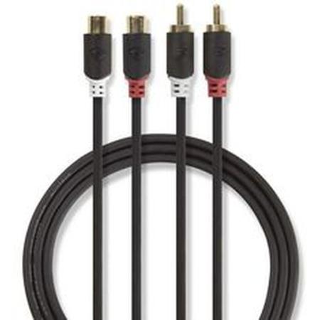 Nedis Stereo Audio Cable 2X RCA M - 2X RCA F 2.0m GY