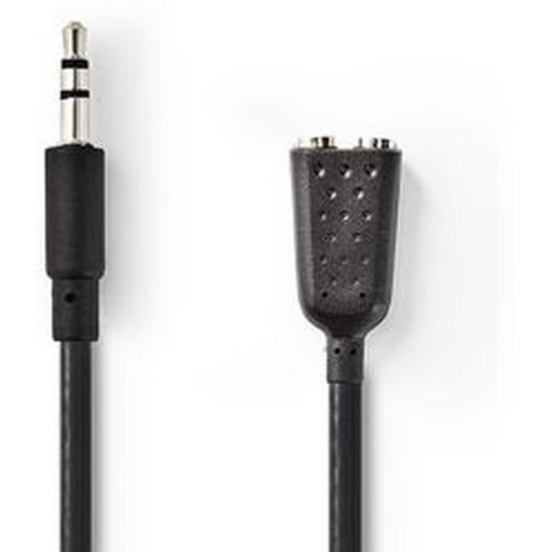 Nedis Stereo-Audio Cable 3.5mm M-2X 3.5mm F 0.2m BK