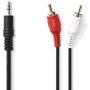 Nedis Stereo-Audio Cable 3.5mm M-2X RCA M 1.0m BK