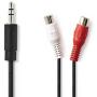 Nedis Stereo-Audio Cable 3.5mm M-2X RCA F 0.2m BK