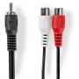 Nedis Subwoofer Cable RCA M-2X RCA F 0.2m BK