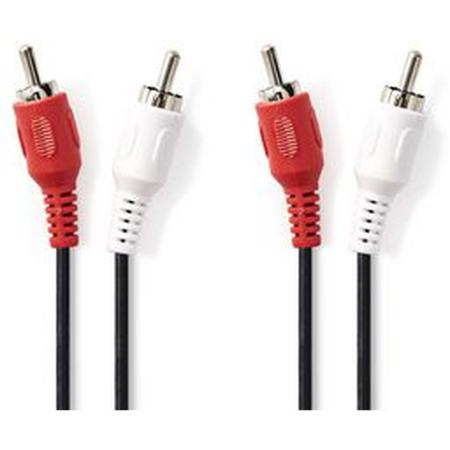 Nedis Stereo-Audio Cable 2X RCA M-2X RCA M 1.0m BK