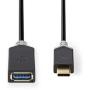 Nedis Cable USB 3.0 Type-C M - A F 0.15m GY