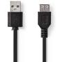 Nedis USB 2.0-CABLE A M-A F 3.0m BK