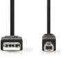 Nedis USB 2.0-CABLE A M-B M 2.0m BK