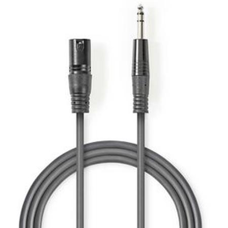 Nedis Balanced XLR-Audiocbl XLR 3-PINS M-6.35mm M 3m GY