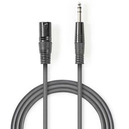 Nedis Balanced XLR-Audiocbl XLR 3-PINS M-6.35mm M 5m GY