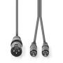 Nedis XLR-Audio Cable XLR 3-PINS M-2X RCA M 1.5m Grey