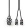 Nedis XLR-Audio Cable XLR 3-PINS F-2X RCA M 3.0m Grey