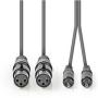 Nedis XLR-Audio Cable 2X XLR 3-PINS F-2X RCA M 1.5m Grey