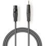 Nedis Balanced XLR-Audiocbl XLR 3-PINS F-3.5mm M 1m GY