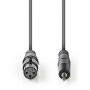 Nedis Balanced XLR-Audiocbl XLR 3-PINS F-3.5mm M 1m GY