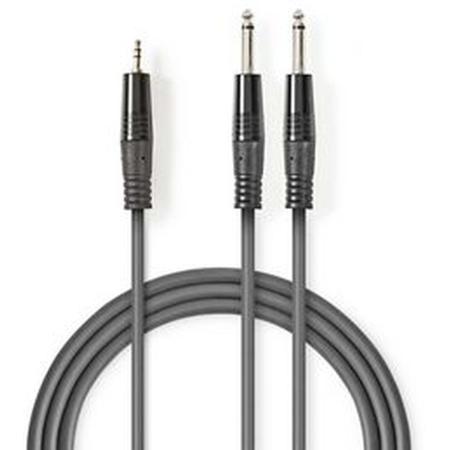 Nedis Stereo Audio Cable 2X 6.35mm M-3.5mm M 1.5m Grey