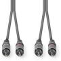 Nedis Stereo Audio Cable 2X RCA M-2X RCA M 1.5m Grey