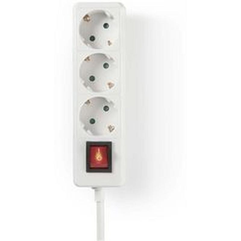 Nedis PWRKSTRP Protec Contact w/ On/Off Switch 3WEG 1.5m WH