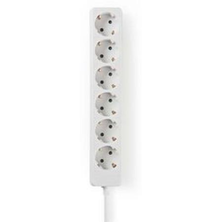 Nedis Power Strip Beschermend Contact 6-WEGS 1.5m WH