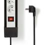 Nedis Power Strip Beveiligd Contact 8-WEG 3.00m BK/WH