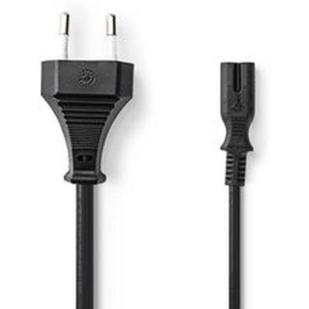 Nedis Euro Power Cable Recht Euro M-IEC-320-C7 3.00m BK