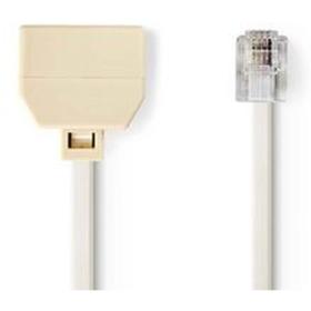 Nedis Telecom Extension Cable RJ11M-2X RJ11 F 2.0m Ivory