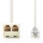 Nedis Telecom Extension Cable RJ11M-2X RJ11 F 2.0m Ivory