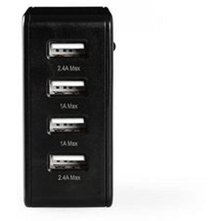Nedis Wandoplader 4.8 A 4 Outp USB-A BK