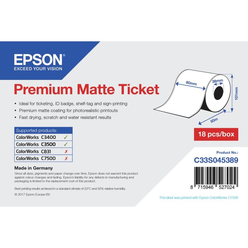 Epson 1ROLL Premium Matte Ticket Roll