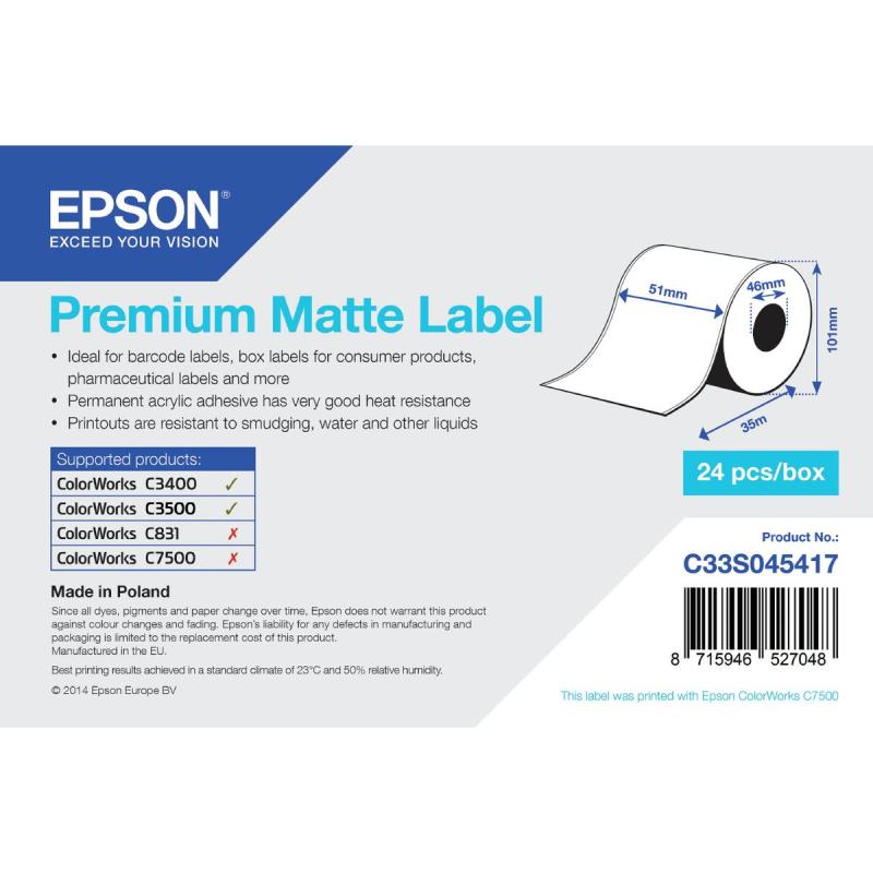 Epson 1ROLL Premium Matte Label CONT51mm X 35m