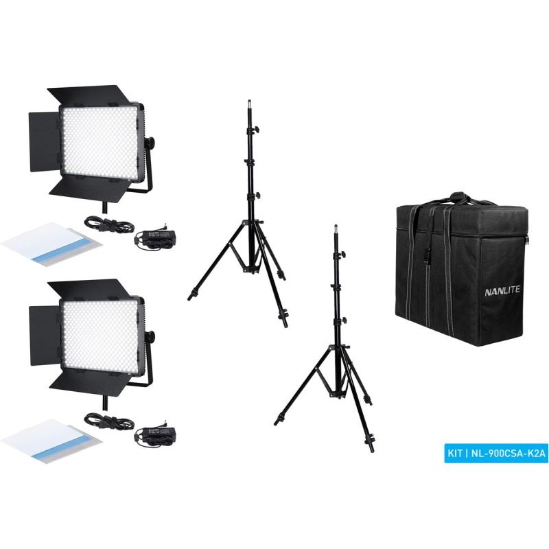 Nanlite 900-CSA Dual Kit (w/ Case &amp;amp; Light Stand)