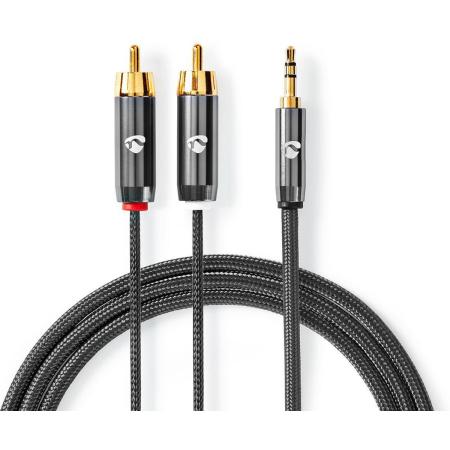 Nedis Stereo-Audio Cable | 3.5mm Male | 2X RCA Male | Gold Plated