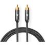 Nedis Subwoofer Cable | RCA Male - RCA Male | Gun Metal Grey