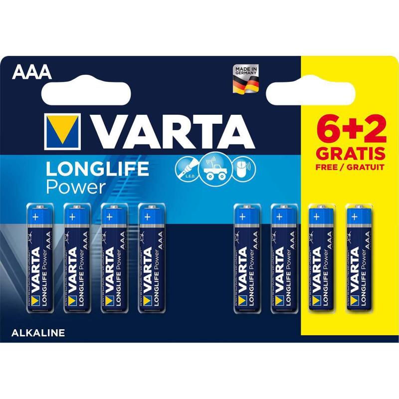 Varta Alkaline Battery AAA 1.5 V High Energy 8-Promotional