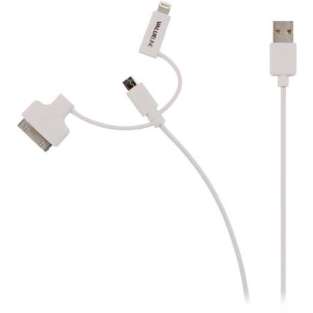 Valueline 3-in-1 kabel 1 meter wit